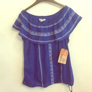 Ruff hewn new with tags blue boho top